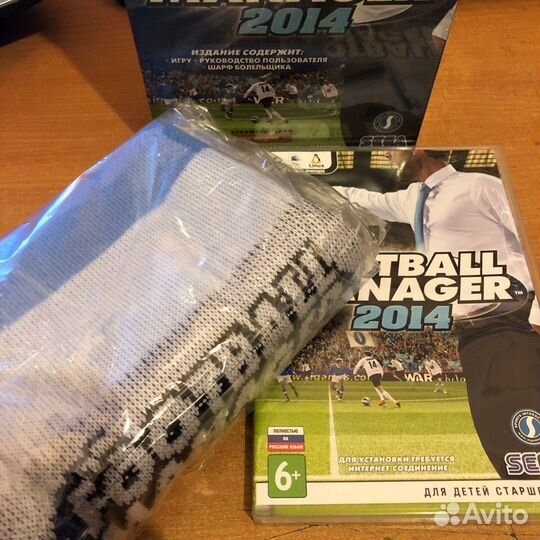 Шарф Football Manager 2014 + коробка от игры