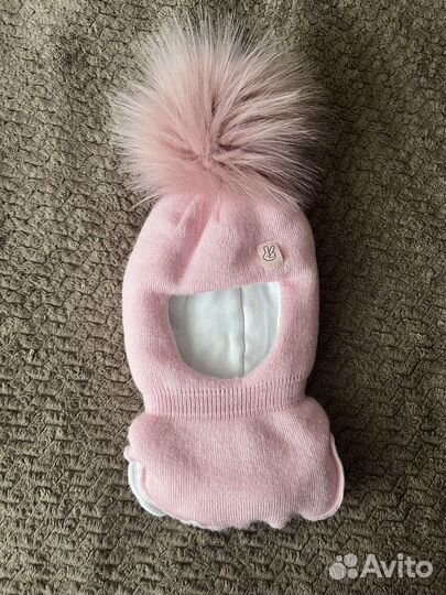 Шапка шлем для девочки зима