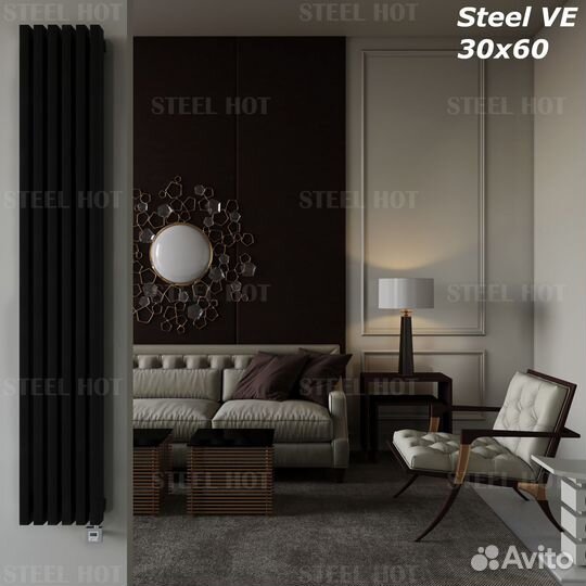 Вертикальный электрический радиатор Steel VE 30x60