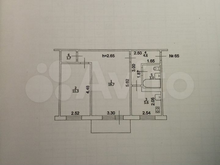 2-к. квартира, 45,9 м², 2/5 эт.