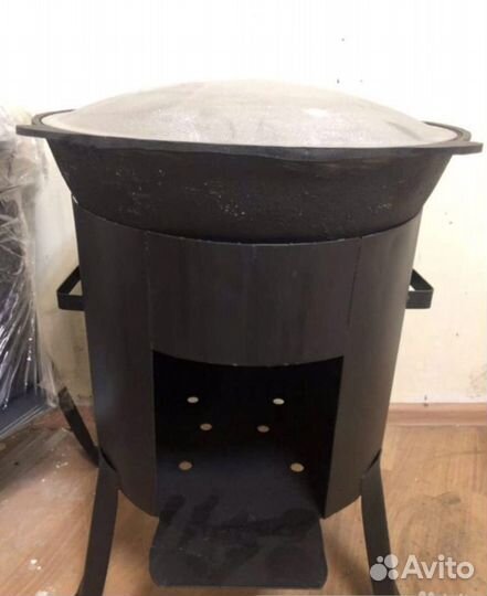 Kaзан чугyнный 16 литрoв с печкoй