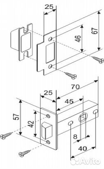 Защелка morelli L6-45 SN