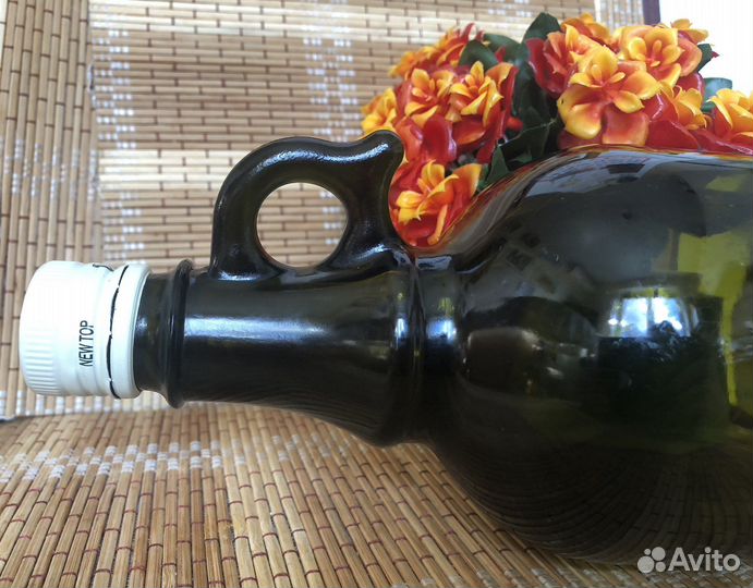 Стеклянная бутылка декоративная 1 л декупаж
