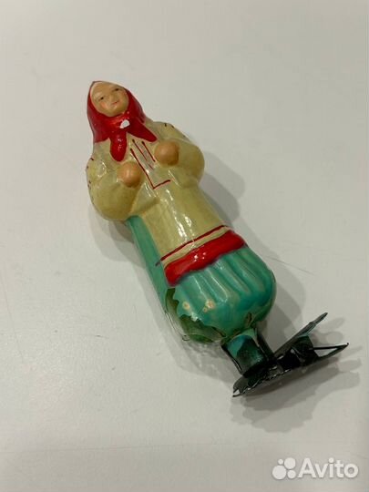 Елочная игрушка на прищепке СССР Старуха