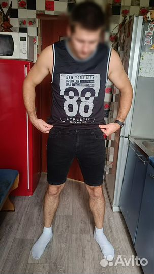 Джинсовые черные шорты Black Squad