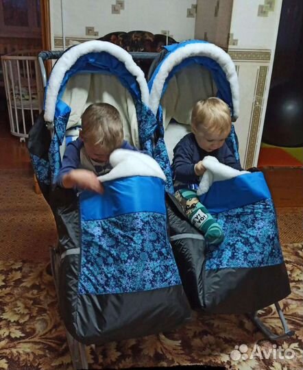 Санки коляска для двойни