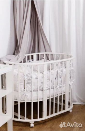 Кровать круглая детская 9в1 с 0-4 лет + матрас