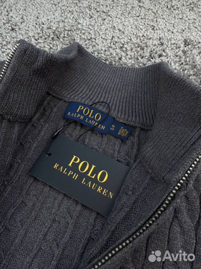 Полу замок polo ralph lauren вязаный серый