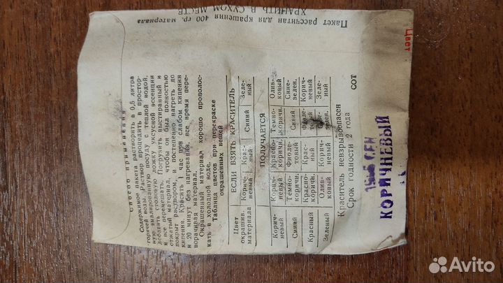 Краситель для ткани СССР