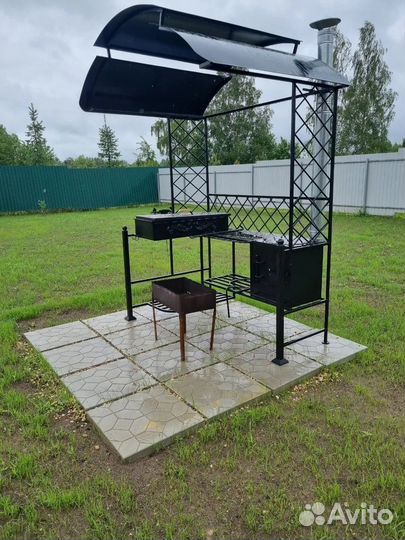 Мангал с печкой под казан