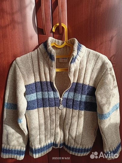 Кофта теплая на замке(р.110)