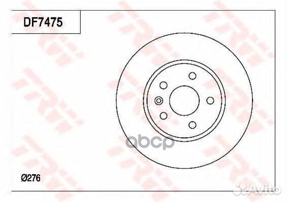 Диск тормозной перед DF7475 TRW