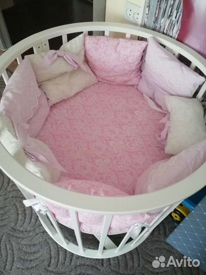 Кровать-трансформер круглая/овальная+круг. матрас