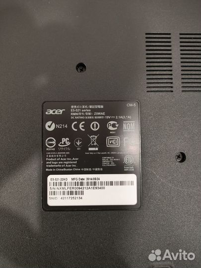Ноутбук acer e5-521