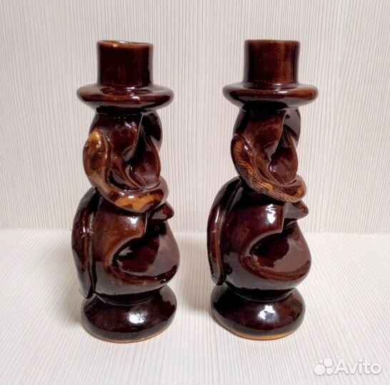 Подсвечник Змея СССР Керамика Редкий 1970 Винтаж