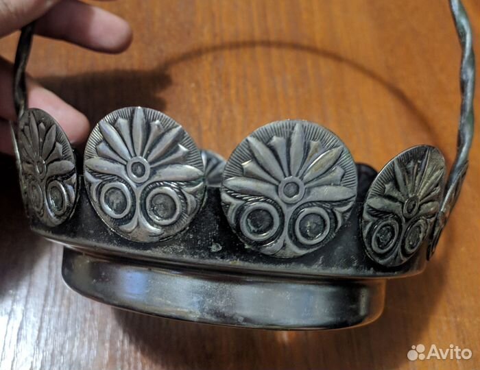 Мельхиоровая переноска для сахарницы