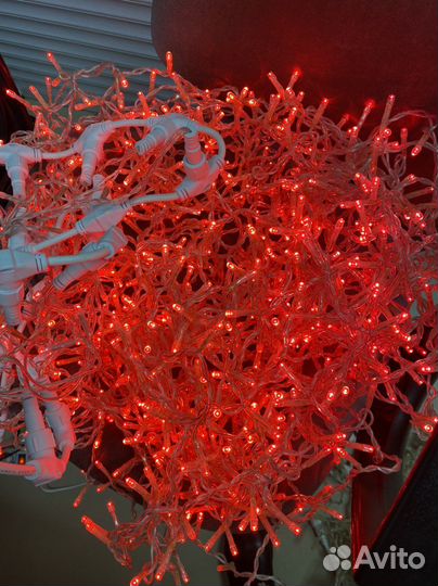 Гирлянда занавес уличная 2*3 м красная