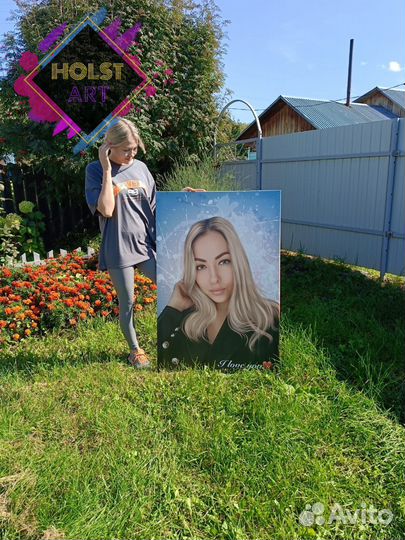 Портрет по фото на холсте Подарок