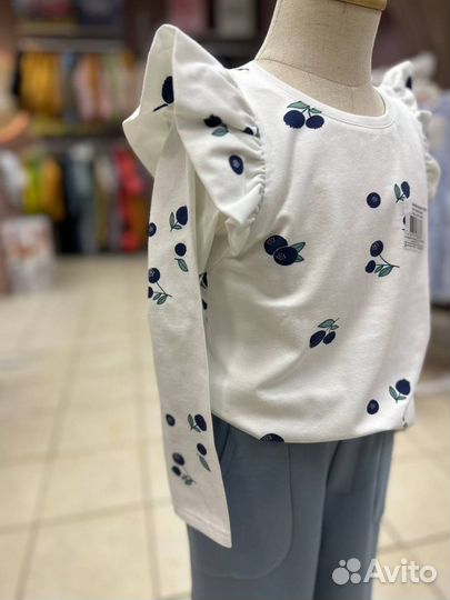 Детская хлопковая блуза новая 86-122
