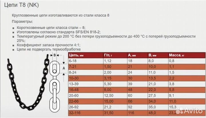 Цепь противоугонная в чехле толщина 10мм