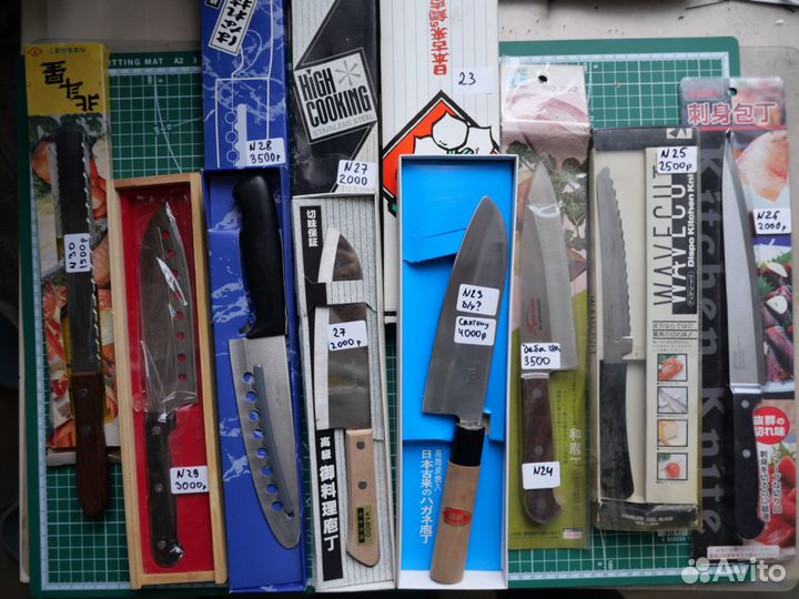 Японские кухонные ножи с хранения в коробочках