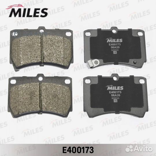 Miles E400173 Колодки тормозные передние (без датчика) (Смесь Low-Metallic) (Kia Rio 00-05, Mazda De