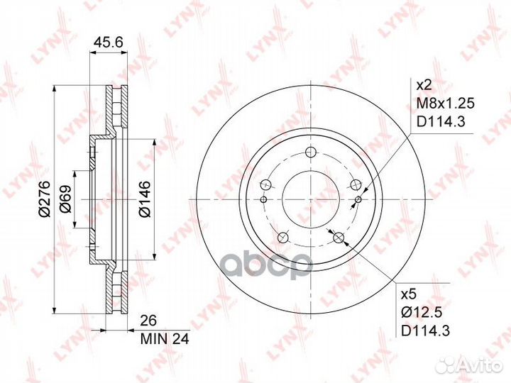 Диск тормозной mitsubishi lancer 08/dodge cali