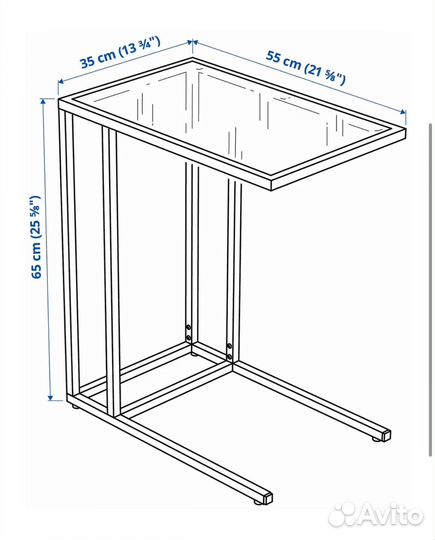 Столик стеклянный икея