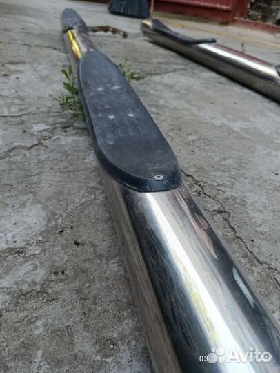 Пороги труба с накладками для УАЗ patriot