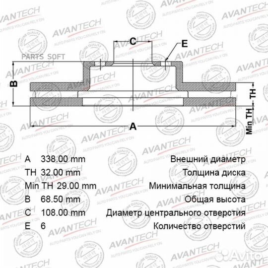 Avantech BR0261S Диск тормозной toyota/lexus 4runn