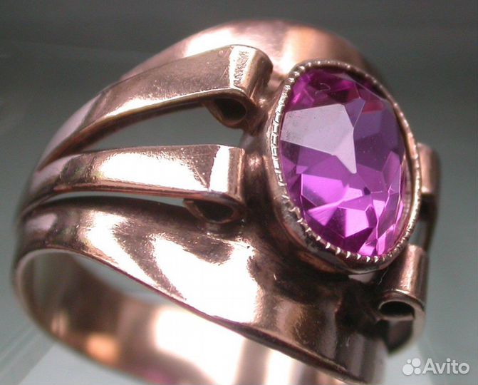 Кольцо винтаж аметист серебро зв 875 пр СССР