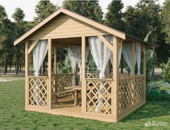 Беседка для дачи деревянная