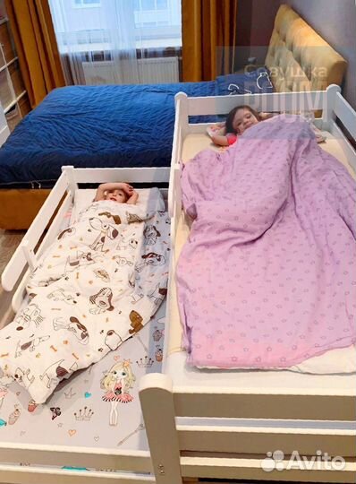 Двухъярусная Кровать из бука выкатная