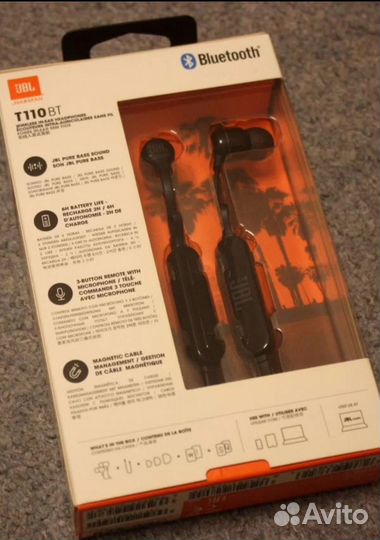 Беспроводные наушники jbl t110bt