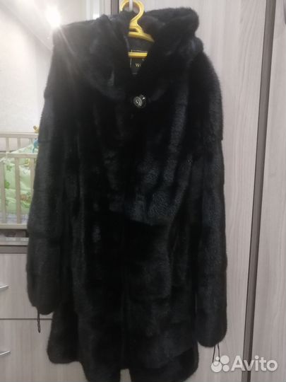 Шуба норковая с капюшоном 42 44