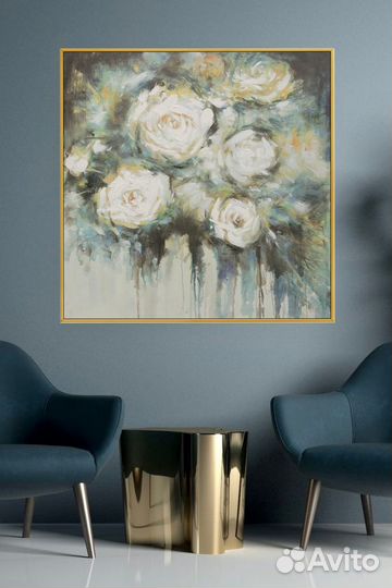 Картина маслом белые розы картина маслом на холст