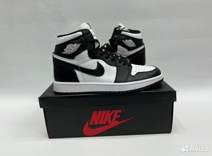 Кроссовки Nike Air Jordan 1 Black & White Люкс