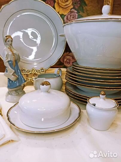 Сервиз столовый фарфор Белоснежный Kahla гдр 1970