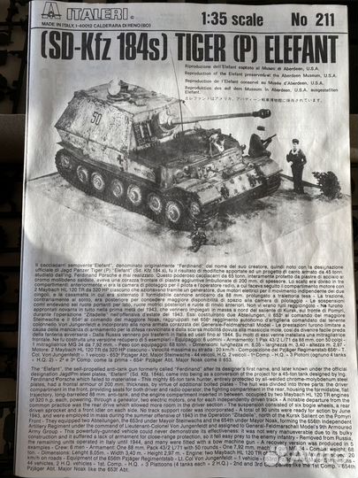 Сборная модель танка Tiger (P) Elefant, No.211