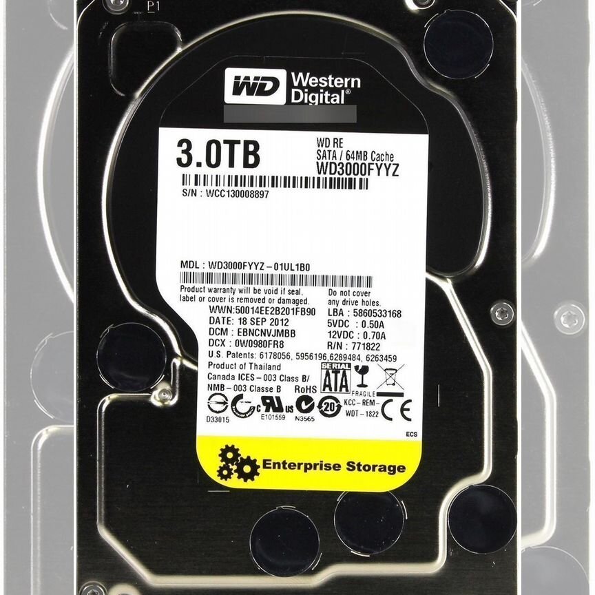 [WD3000FYYZ] Жесткий Диск Western Digital 3tb Sata Wd3000fyyz
