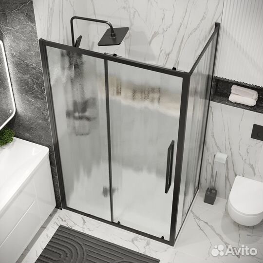 Душ.огр. Cosmo (10090195) черн мат, стекло шиншил