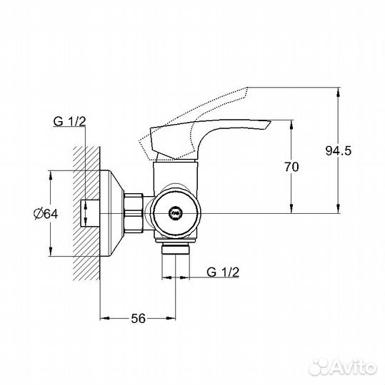 Смеситель Solone FAB5-A020 для душа