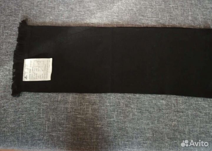 Шарф военный черный с бахромой