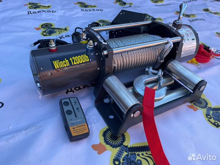 Лебедка electric winch 12000 стальной трос
