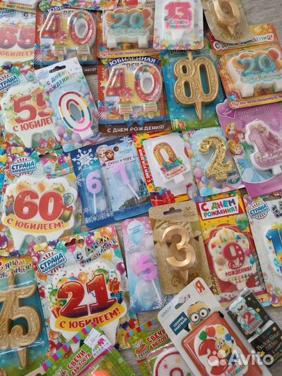 Свечи для торта, свечи цифры, свечи с надписями