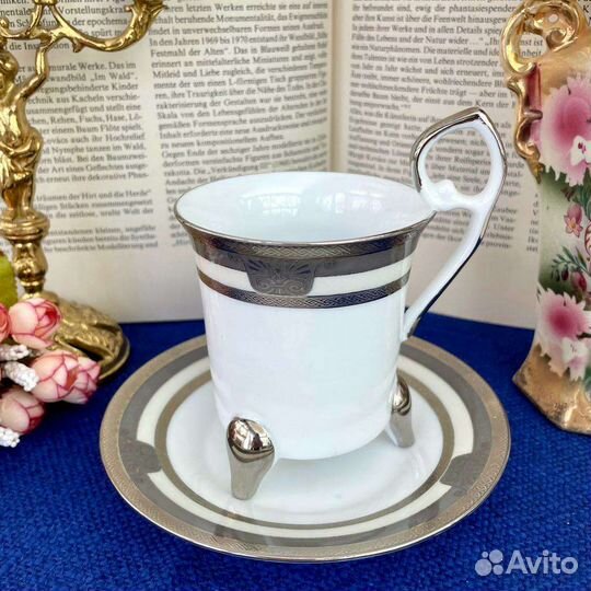 Чайная пара Sheng Xing China серебряный ободок