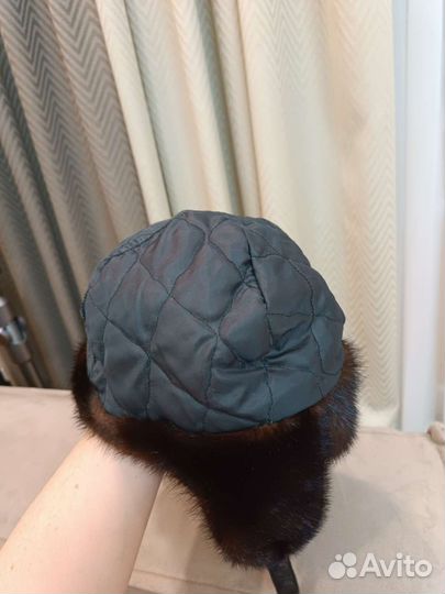 Шапка ушанка норковая женская