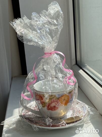 Кружка подарочная чашка с блюдцем