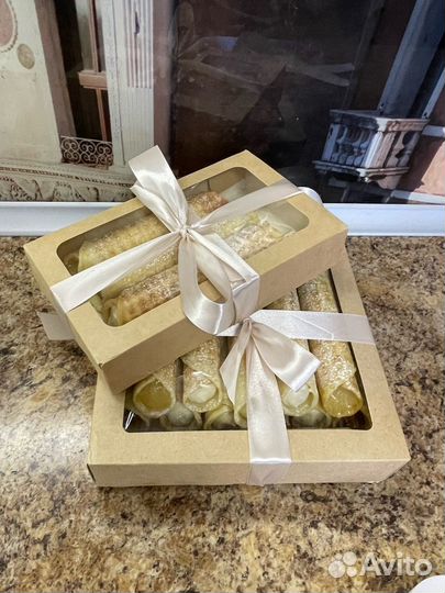 Вафельные трубочки со сгущенкой, крем-чиз