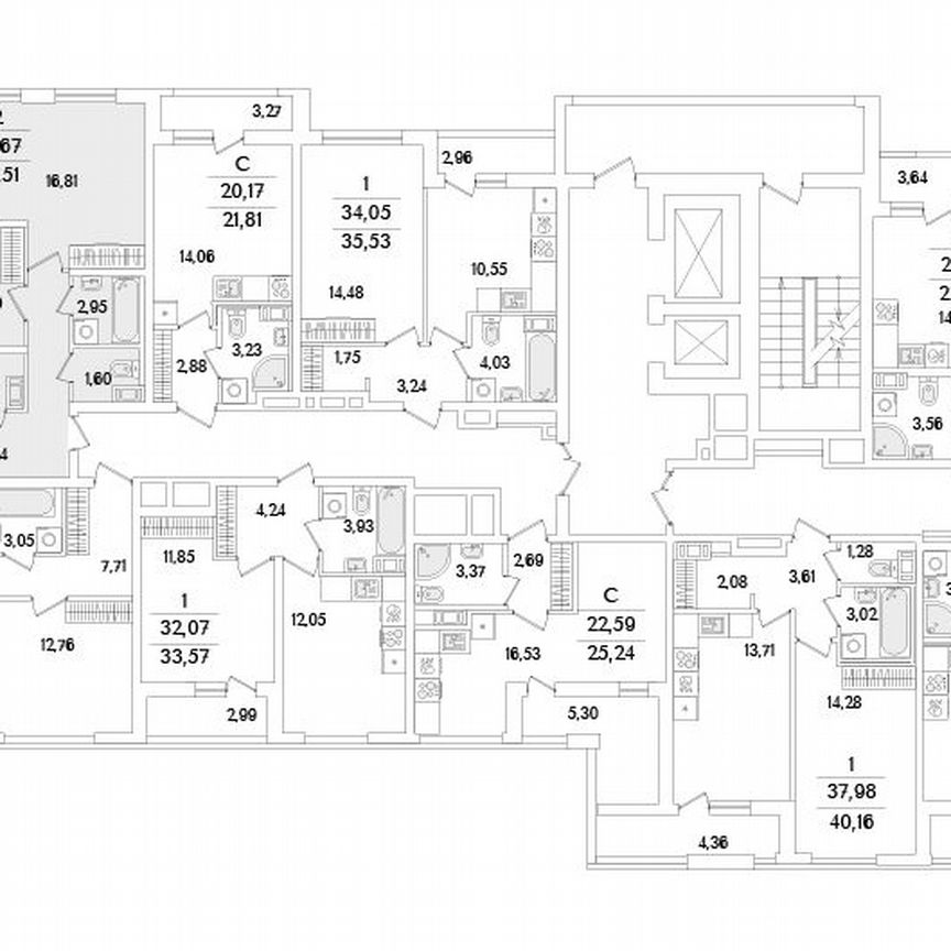 2-к. квартира, 56,5 м², 7/17 эт.